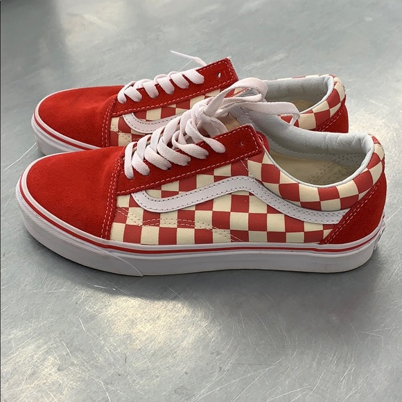 Vans Shoes - Red and White Vans